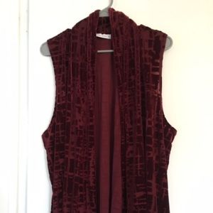 Susan Graver - Burgundy burnout vest